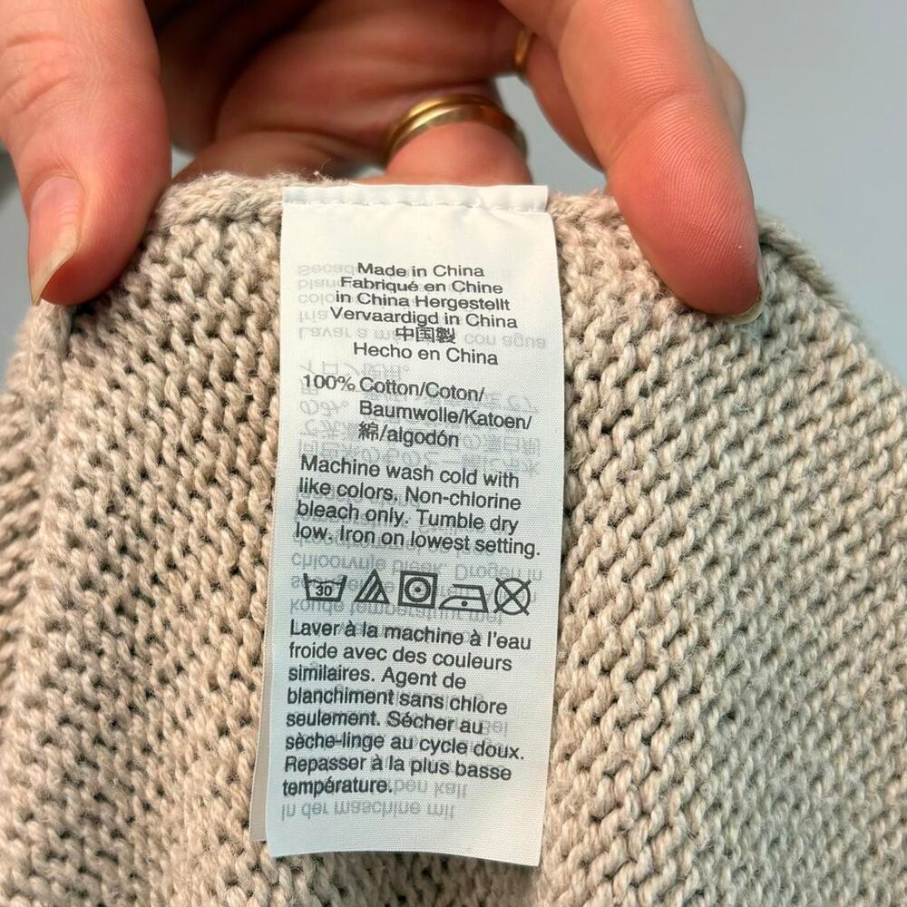 J.Crew Tan Crewneck Sweater - Scalloped Hem, Size Large - Picture 6 of 7